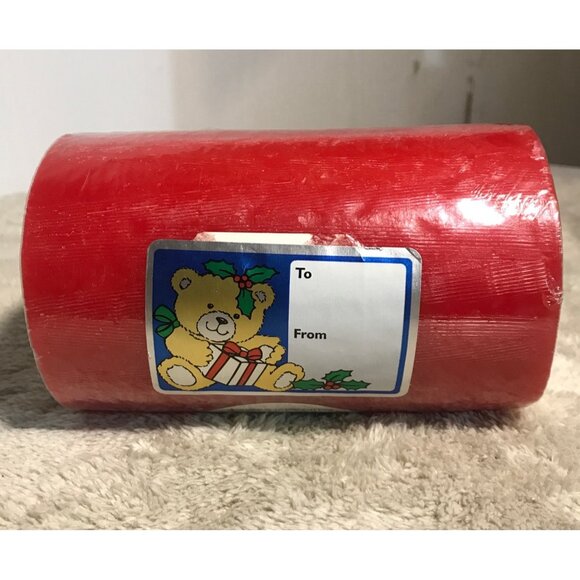 Red Christmas Tree Pillar Candle Horizontal 6 X 3" - Picture 4 of 7